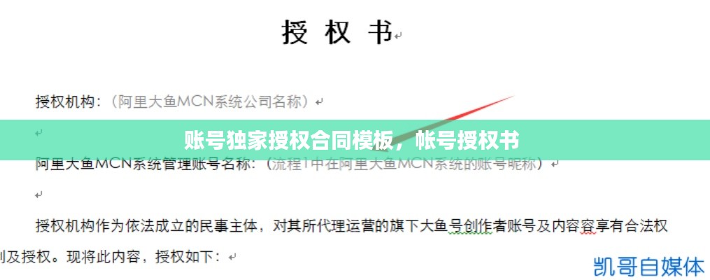 账号独家授权合同模板，帐号授权书 