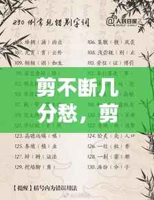 剪不断几分愁,剪不断离愁是什么歌