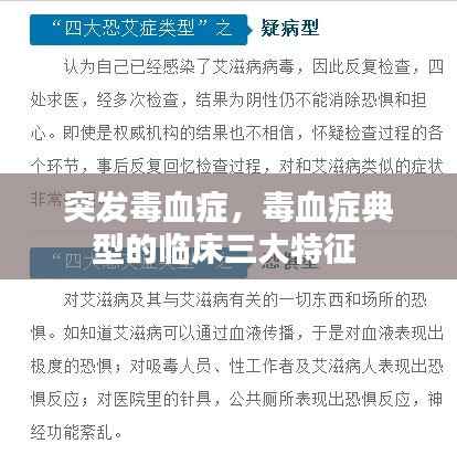 突发毒血症,毒血症典型的临床三大特征