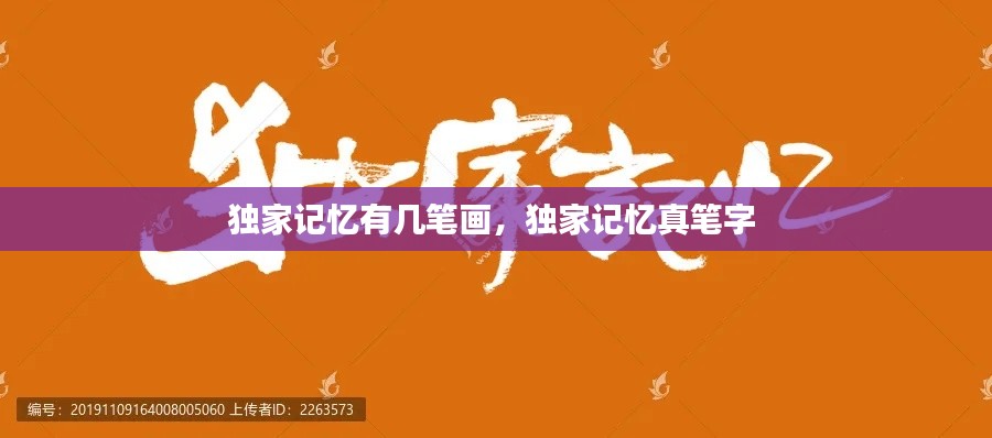 独家记忆有几笔画,独家记忆真笔字
