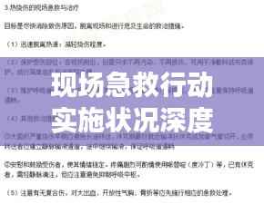现场急救行动实施状况深度剖析，实践、反思与改进