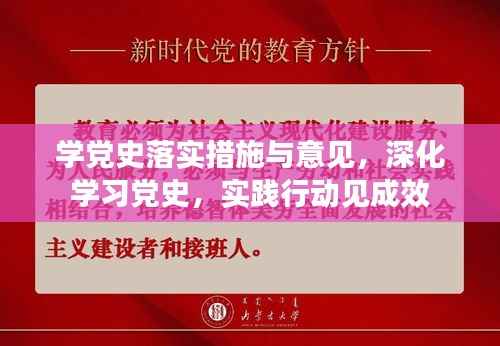 学党史落实措施与意见,深化学习党史,实践行动见成效