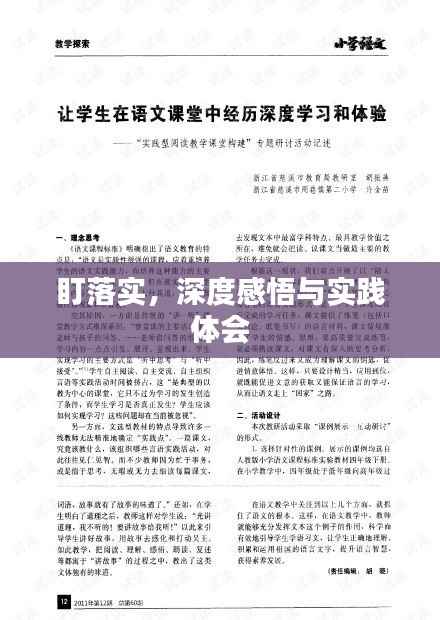 盯落实，深度感悟与实践体会