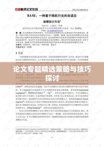 论文专题精选策略与技巧探讨
