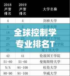 全球控制学专业排名Top榜单及专业深度解读