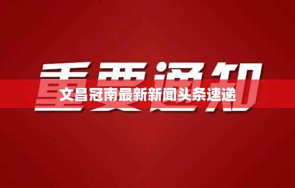 文昌冠南最新新闻头条速递