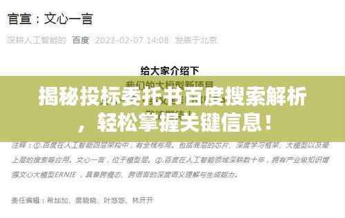 揭秘投标委托书百度搜索解析,轻松掌握关键信息!