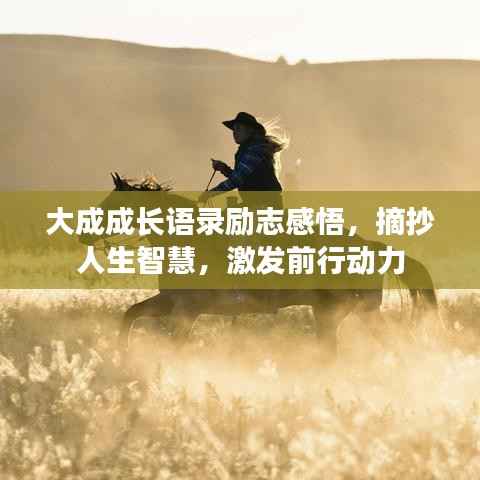 大成成长语录励志感悟,摘抄人生智慧,激发前行动力