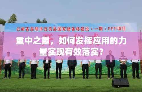 重中之重,如何发挥应用的力量实现有效落实?