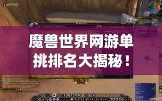 魔兽世界网游单挑排名大揭秘！
