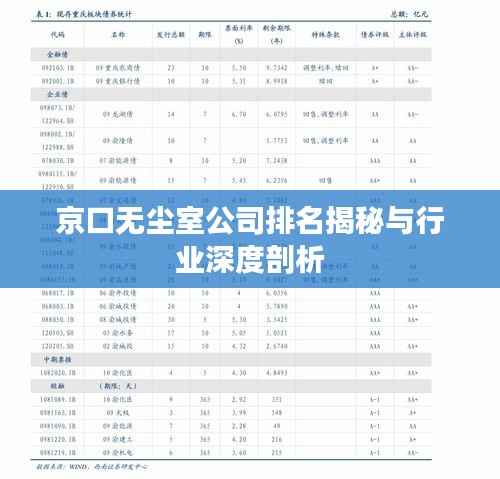京口无尘室公司排名揭秘与行业深度剖析