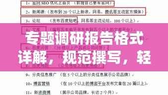 专题调研报告格式详解,规范撰写,轻松吸引百度收录!