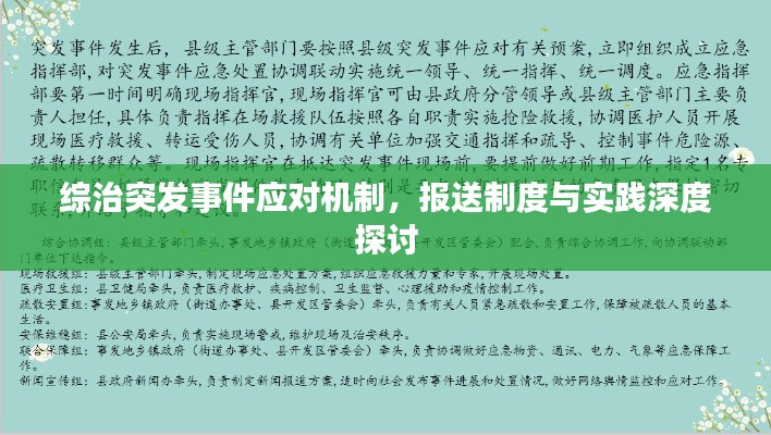 综治突发事件应对机制，报送制度与实践深度探讨
