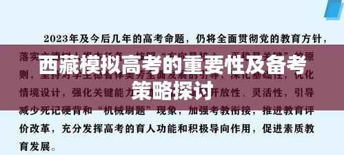 西藏模拟高考的重要性及备考策略探讨