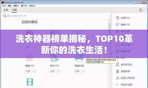 洗衣神器榜单揭秘,TOP10革新你的洗衣生活!