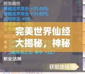 完美世界仙经大揭秘,神秘排名榜单揭晓!