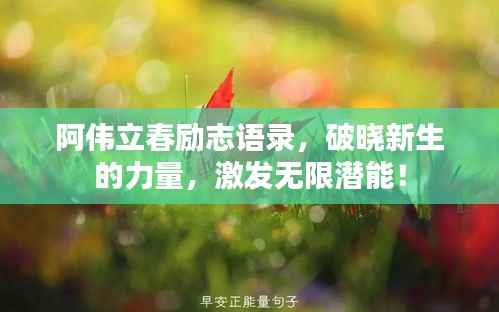 阿伟立春励志语录,破晓新生的力量,激发无限潜能!