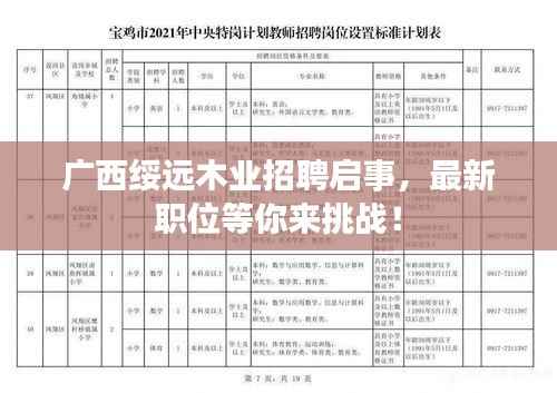 广西绥远木业招聘启事,最新职位等你来挑战!