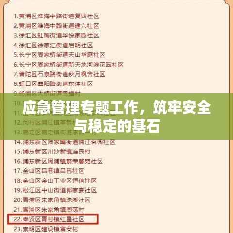 应急管理专题工作,筑牢安全与稳定的基石
