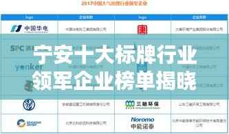 宁安十大标牌行业领军企业榜单揭晓!