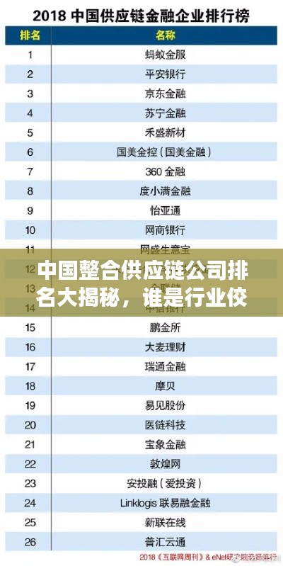 中国整合供应链公司排名大揭秘,谁是行业佼佼者?