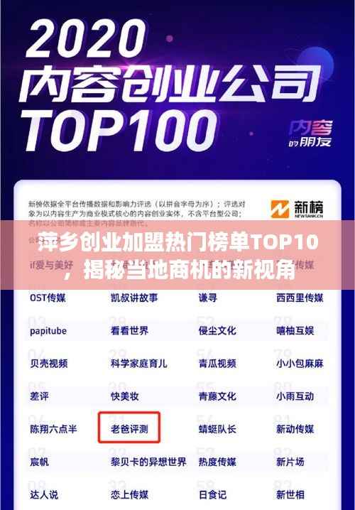 萍乡创业加盟热门榜单TOP10,揭秘当地商机的新视角