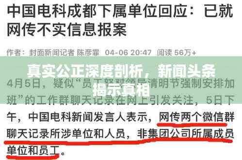 真实公正深度剖析,新闻头条揭示真相