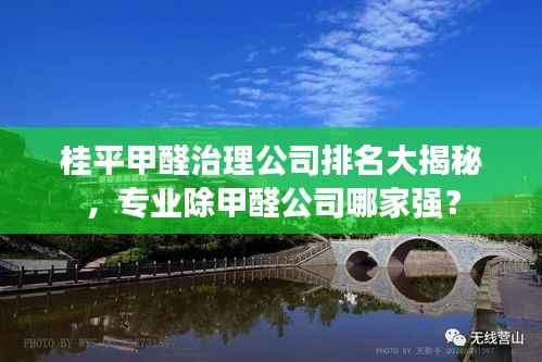 桂平甲醛治理公司排名大揭秘,专业除甲醛公司哪家强?