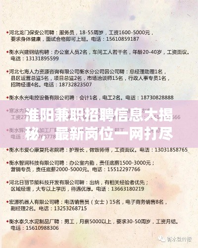 淮阳兼职招聘信息大揭秘,最新岗位一网打尽!