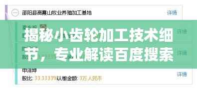 揭秘小齿轮加工技术细节，专业解读百度搜索结果精华