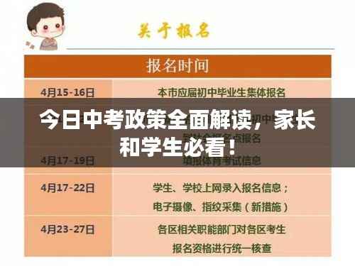 今日中考政策全面解读,家长和学生必看!