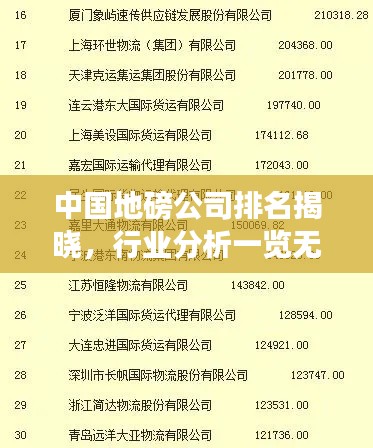 中国地磅公司排名揭晓,行业分析一览无余