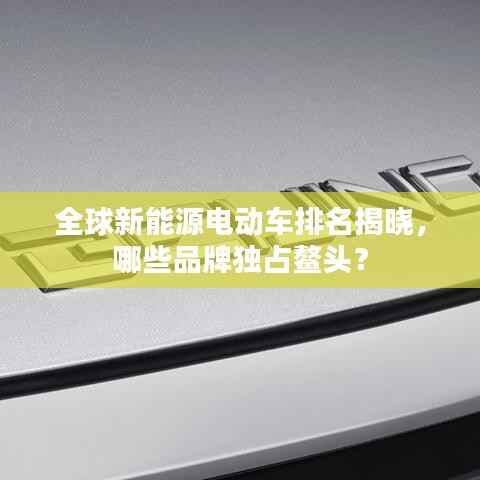 全球新能源电动车排名揭晓，哪些品牌独占鳌头？