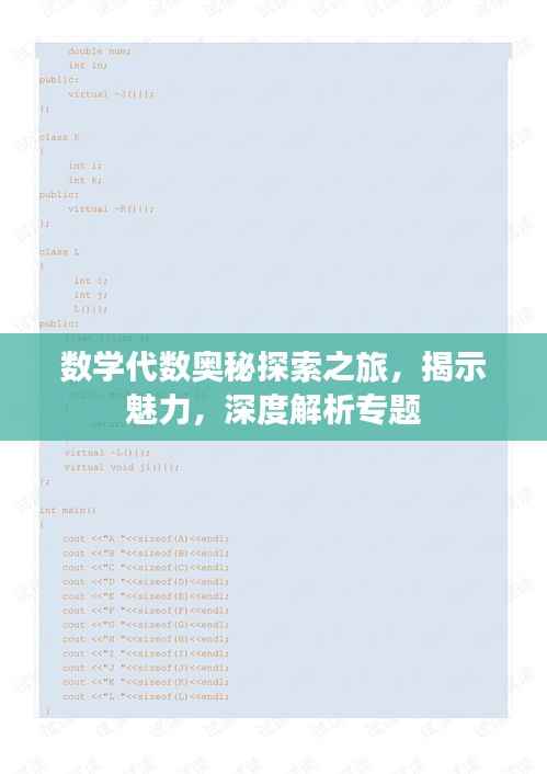 数学代数奥秘探索之旅，揭示魅力，深度解析专题