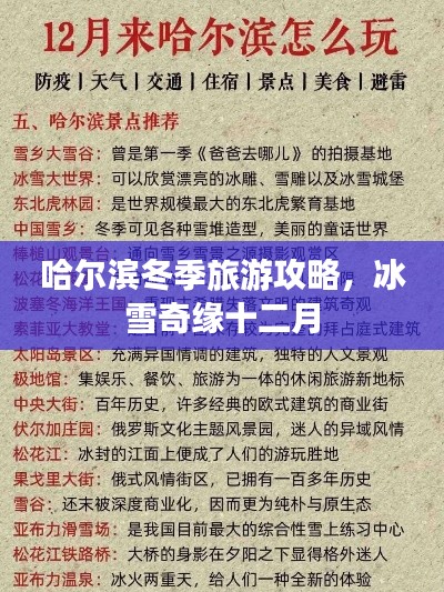 哈尔滨冬季旅游攻略,冰雪奇缘十二月