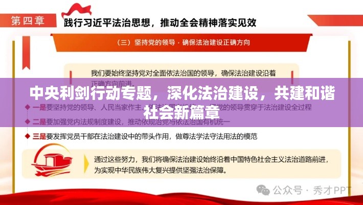 中央利剑行动专题，深化法治建设，共建和谐社会新篇章