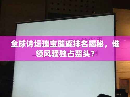 全球诗坛瑰宝璀璨排名揭秘，谁领风骚独占鳌头？