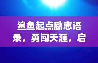 鲨鱼起点励志语录,勇闯天涯,启航追梦之旅