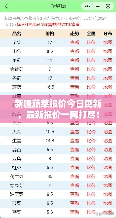 新疆蔬菜报价今日更新，最新报价一网打尽！